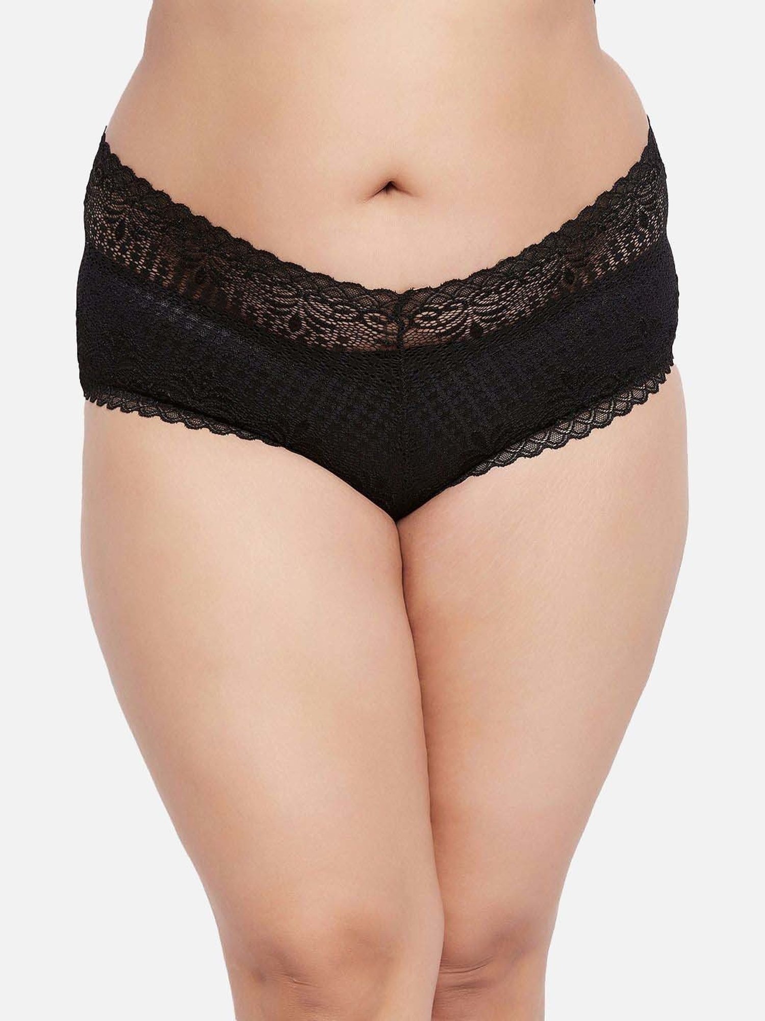Secrets By ZeroKaata Black Lace Work Hipster Panty