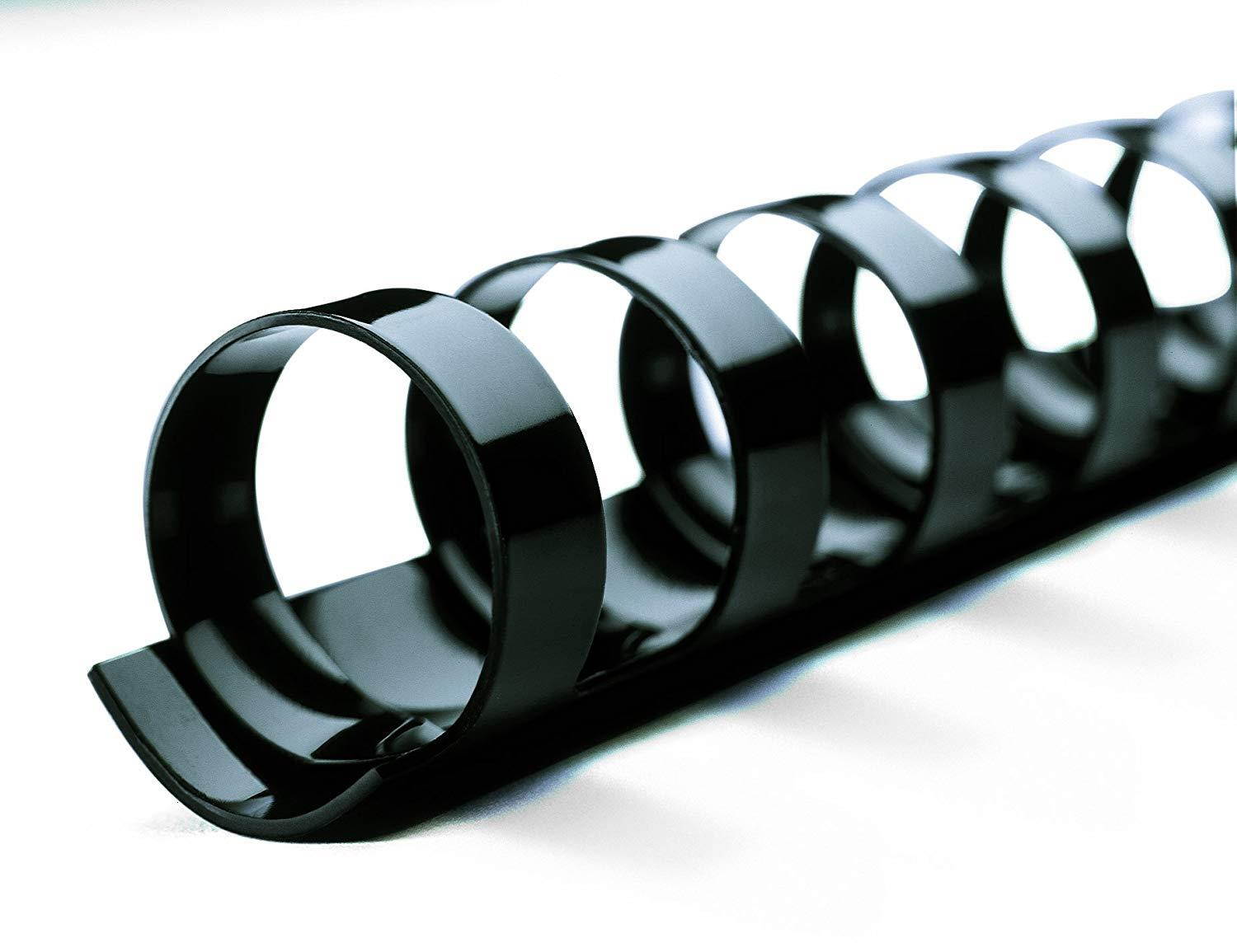 GBC CombBind Spines, 0.625 Inch, 125-Sheet Capacity, Black, 25 per Box (4090046)