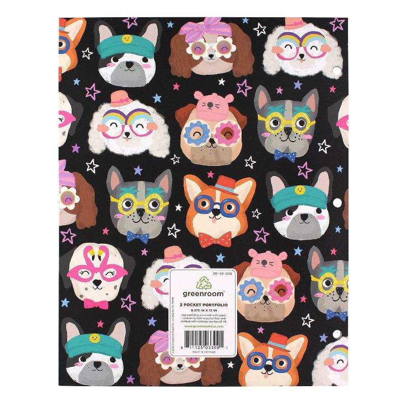 Paper Portfolio 2 Pocket Party Animals Black - greenroom