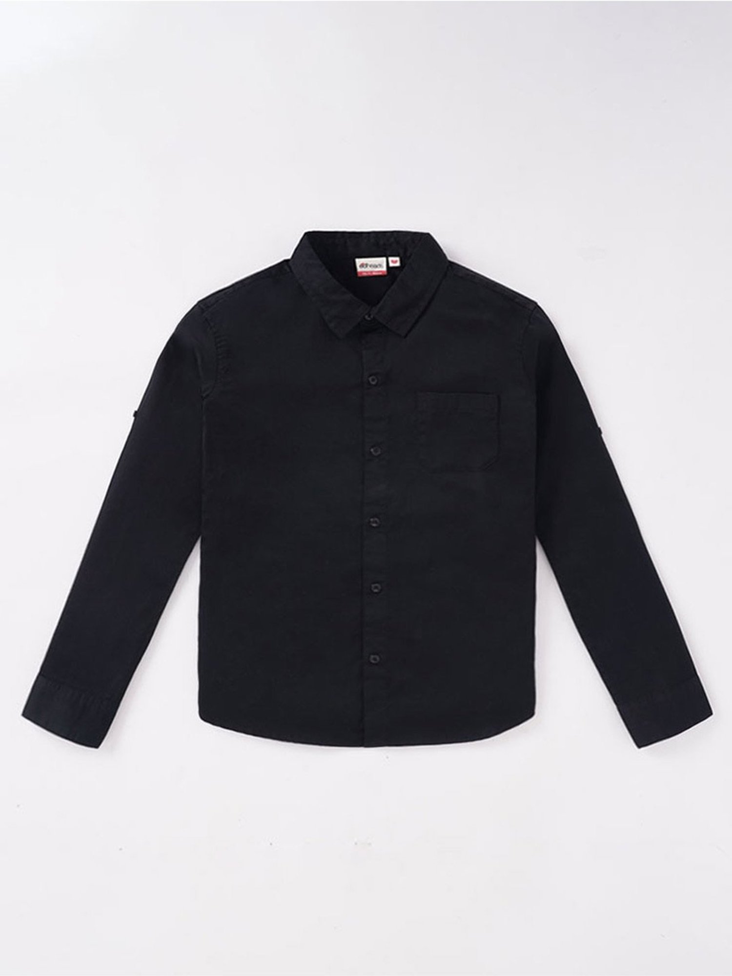 Edheads Kids Black Cotton Regular Fit Full Sleeves Shirt