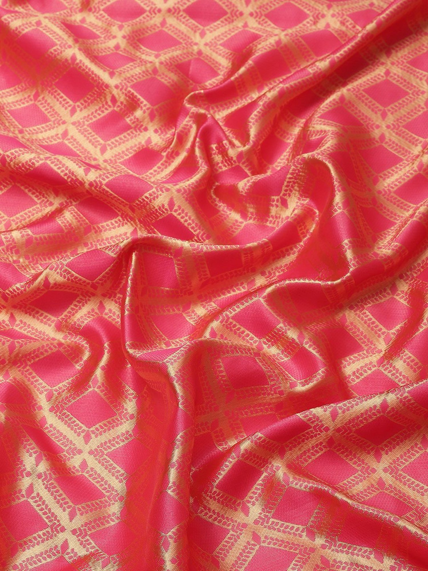 KSUT Pink Silk Woven Saree With Unstitched Blouse