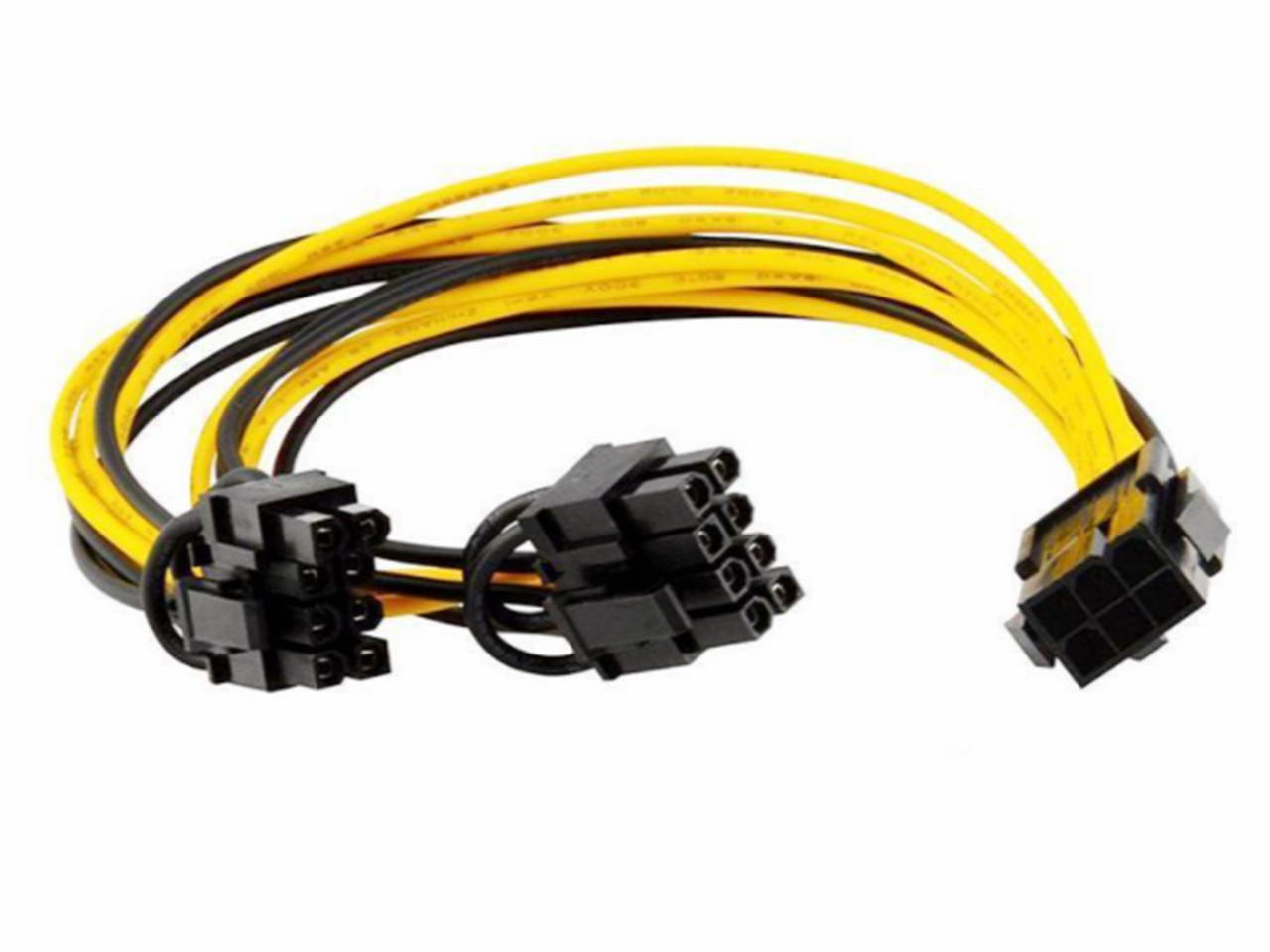 6 inch Dual PCIe 8pin(6+2) to 6pin PCI-E Power Adapter Cable for GPU Power Supply,PCIe 6-pin to 2 x PCIe 8pin Ethereum Mining Video Card to PSU Power Cable ZVVN