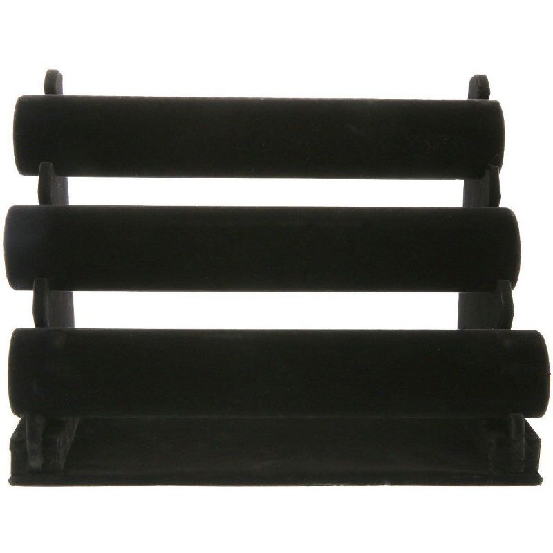 Juvale Velvet Jewelry Display Stand Holder for Bracelets & Bangles, Black, 3 Tier, 12 x 9 x 7 Inches