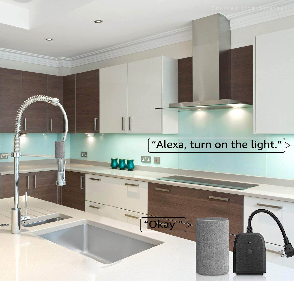 LITEdge Waterproof Smart Plug, 2-in-1 Outdoor WiFi Plug Power Outlet, Compatible with Google Home & Alexa, APP Wireless Remote Control Smart Outlet Socket, Pack of 2