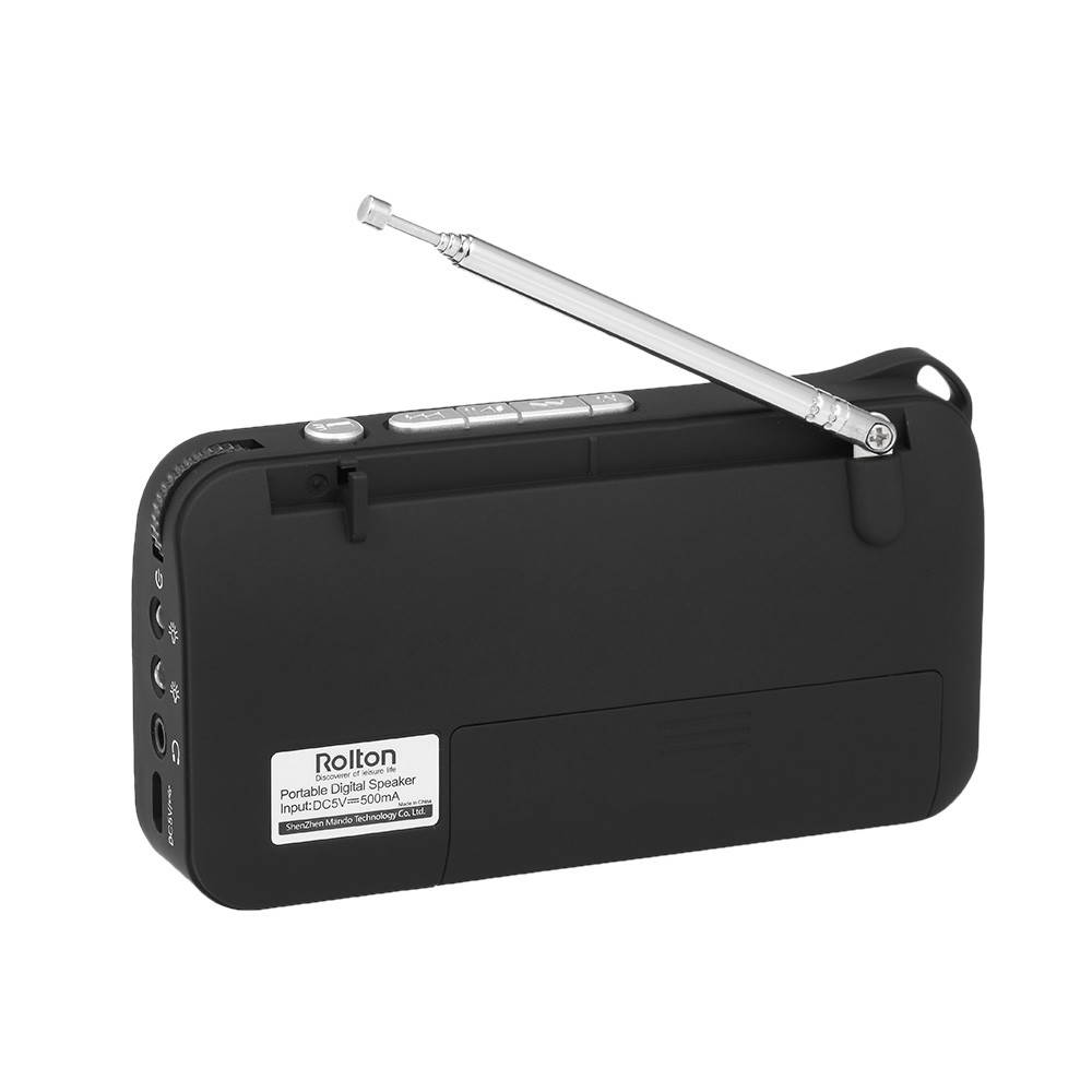 Rolton W405 FM Digital Radio Portable USB Wired Computer Speaker HiFi Stereo Receiver w/ Flashlight LED Display Support TF Music Play