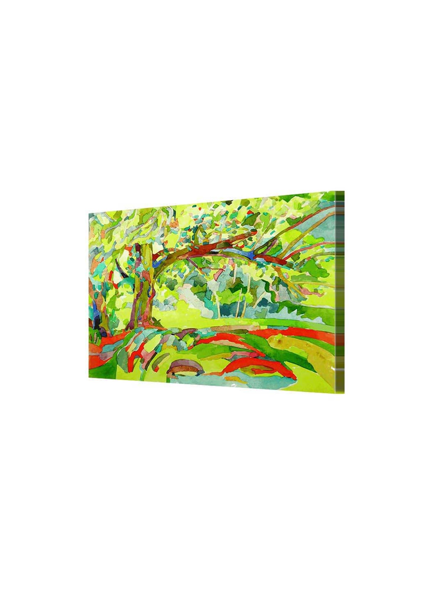 999store Green & Red Tree Canvas Painting
