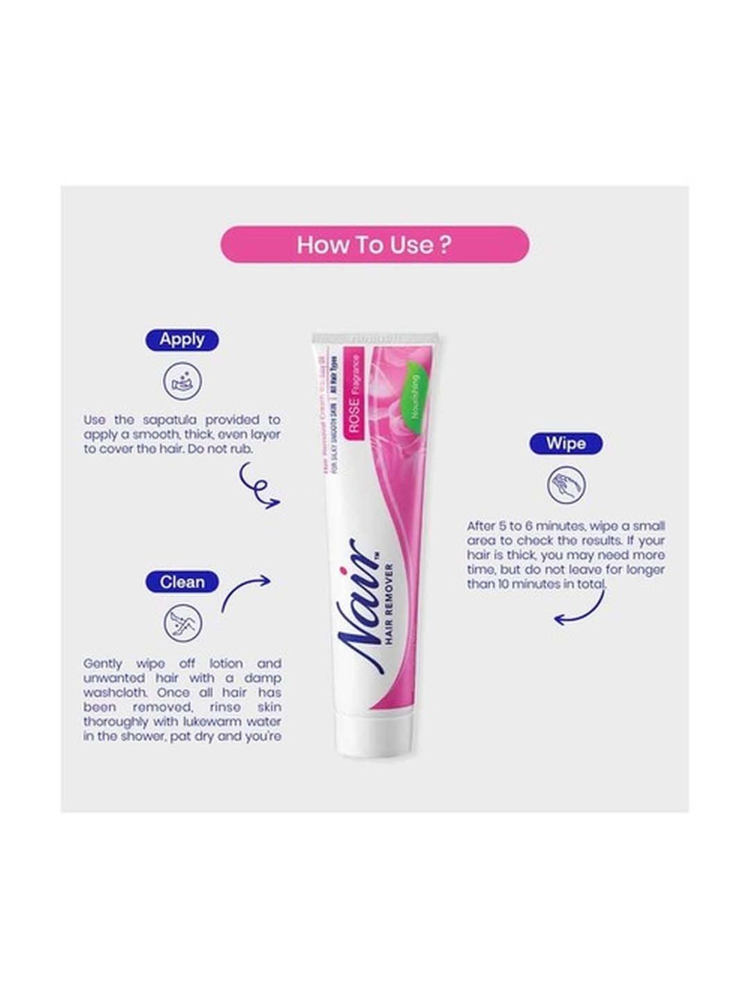 NAIR Hair Remover Cream - Rose Fragrance - 110 gm