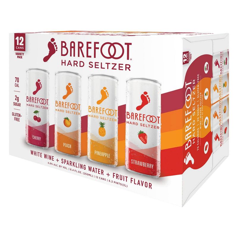 Barefoot Hard Seltzer Variety Pack - 12pk/250ml Cans