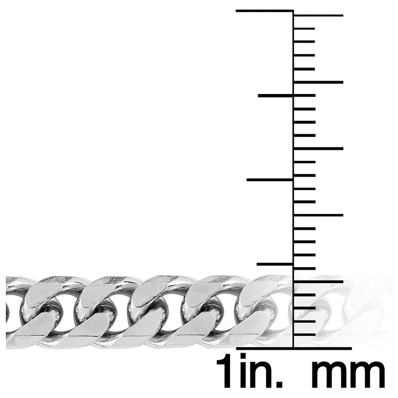 Men's West Coast Jewelry Stainless Steel Beveled Cuban Link Chain (6.4mm)