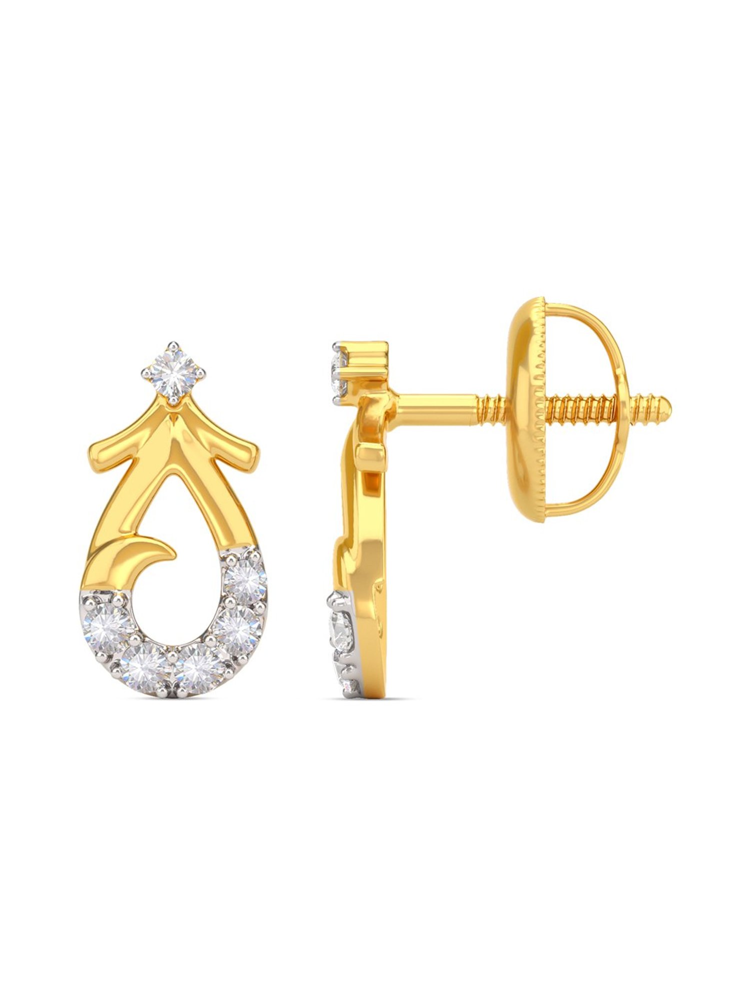 P.C. Chandra Jewellers 18 kt Gold & Diamond Earrings