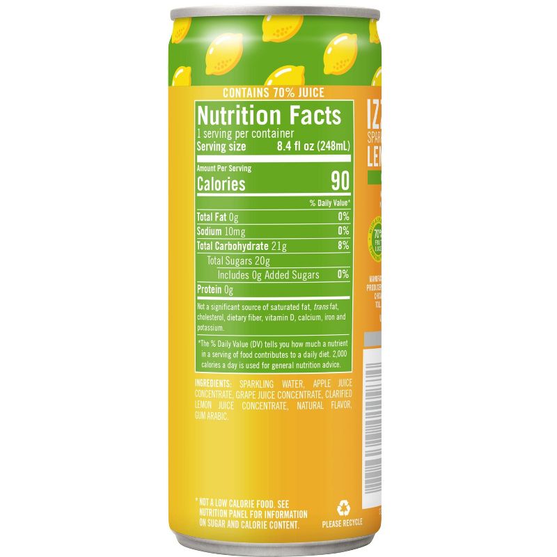 IZZE Sparkling Lemonade Beverage - 4pk/8.4 fl oz Cans