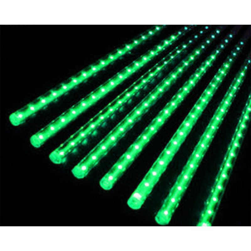 J. Hofert Co 24 Count LED Lighted Dripping Icicle Tube Christmas Decoration - Green Lights