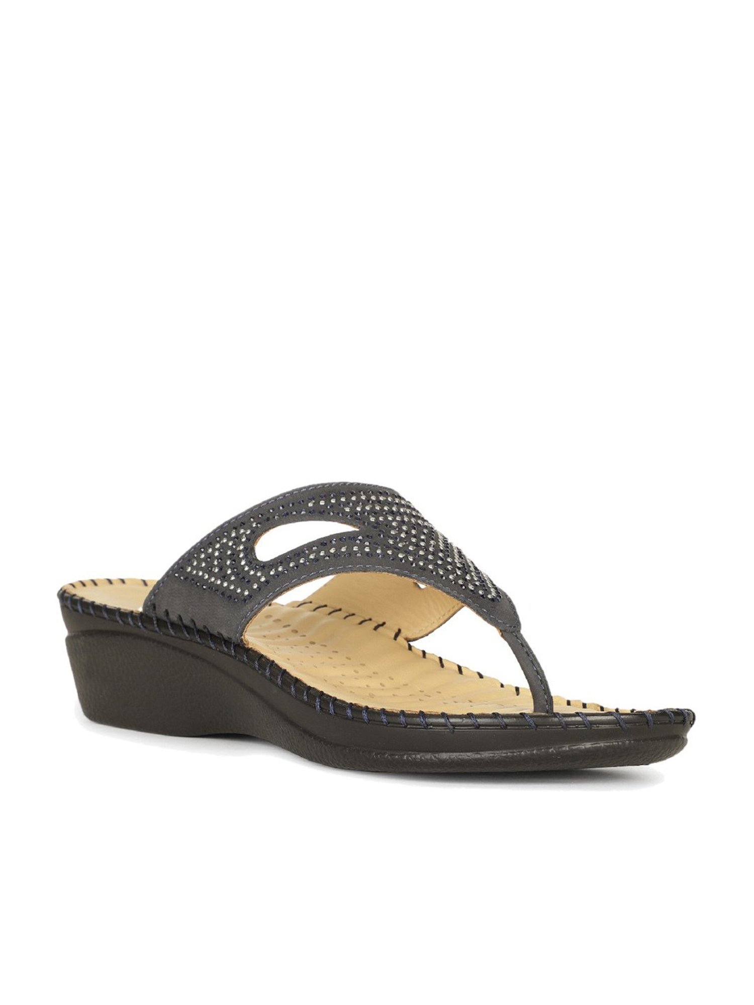 Scholl by Bata Women's Grey Thong Wedges