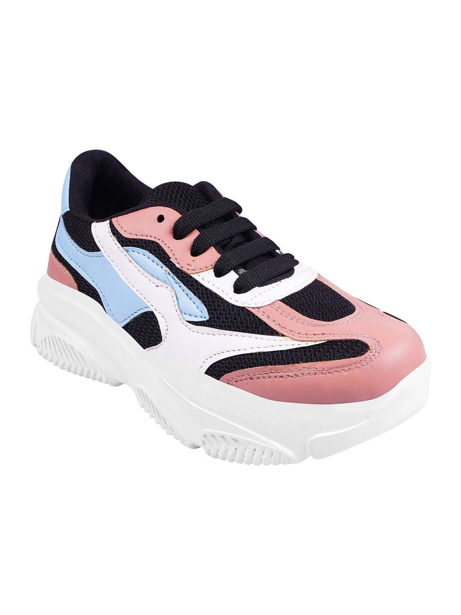 Shoetopia Kids Pink & Black Walking Shoes