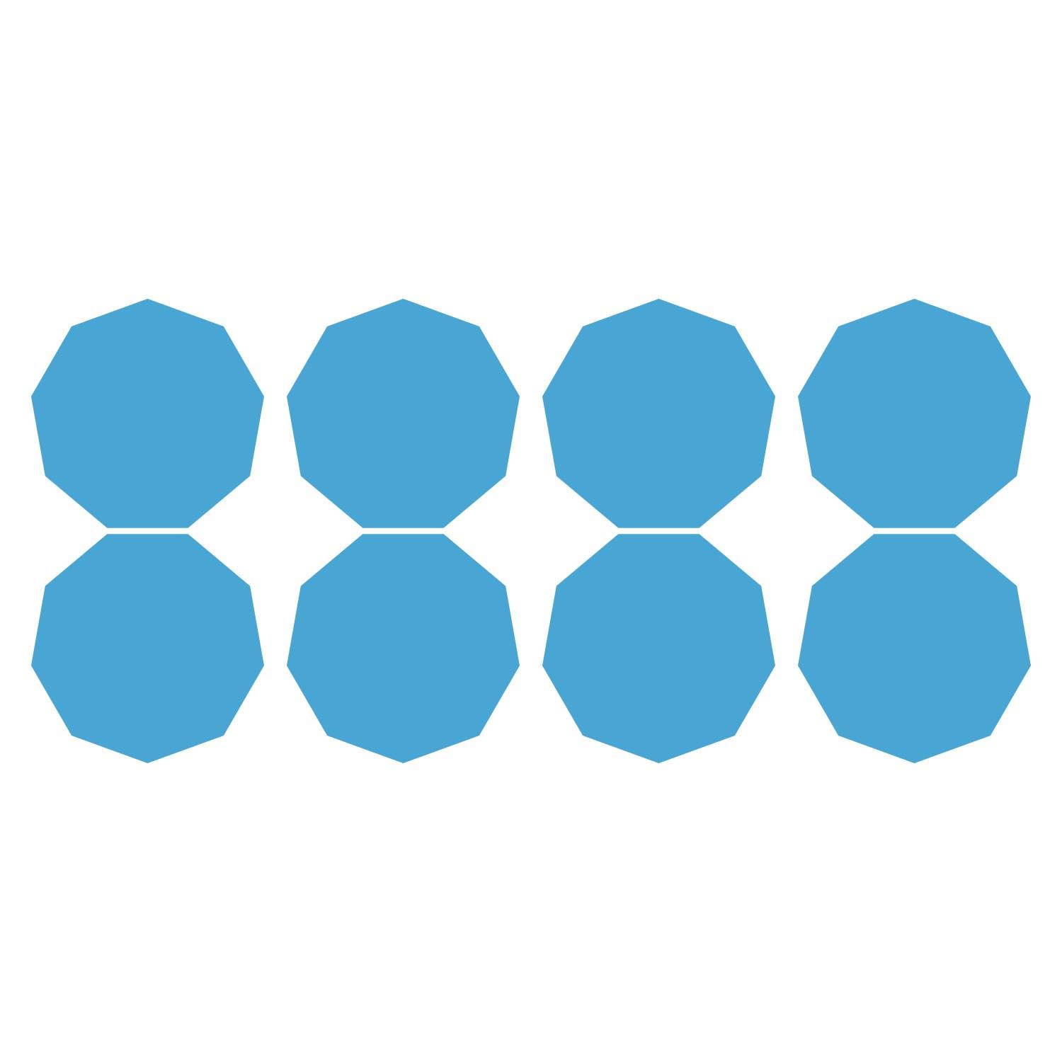 LiteMark 2 Inch Blue Nonagon Decals - Pack of 80