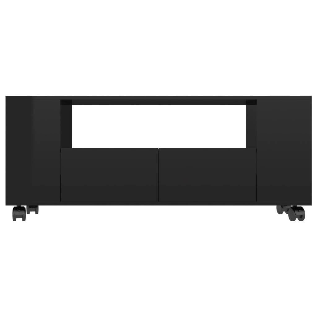 vidaXL TV Cabinet High Gloss Black Chipboard HiFi Unit Stereo Stand Lowboard