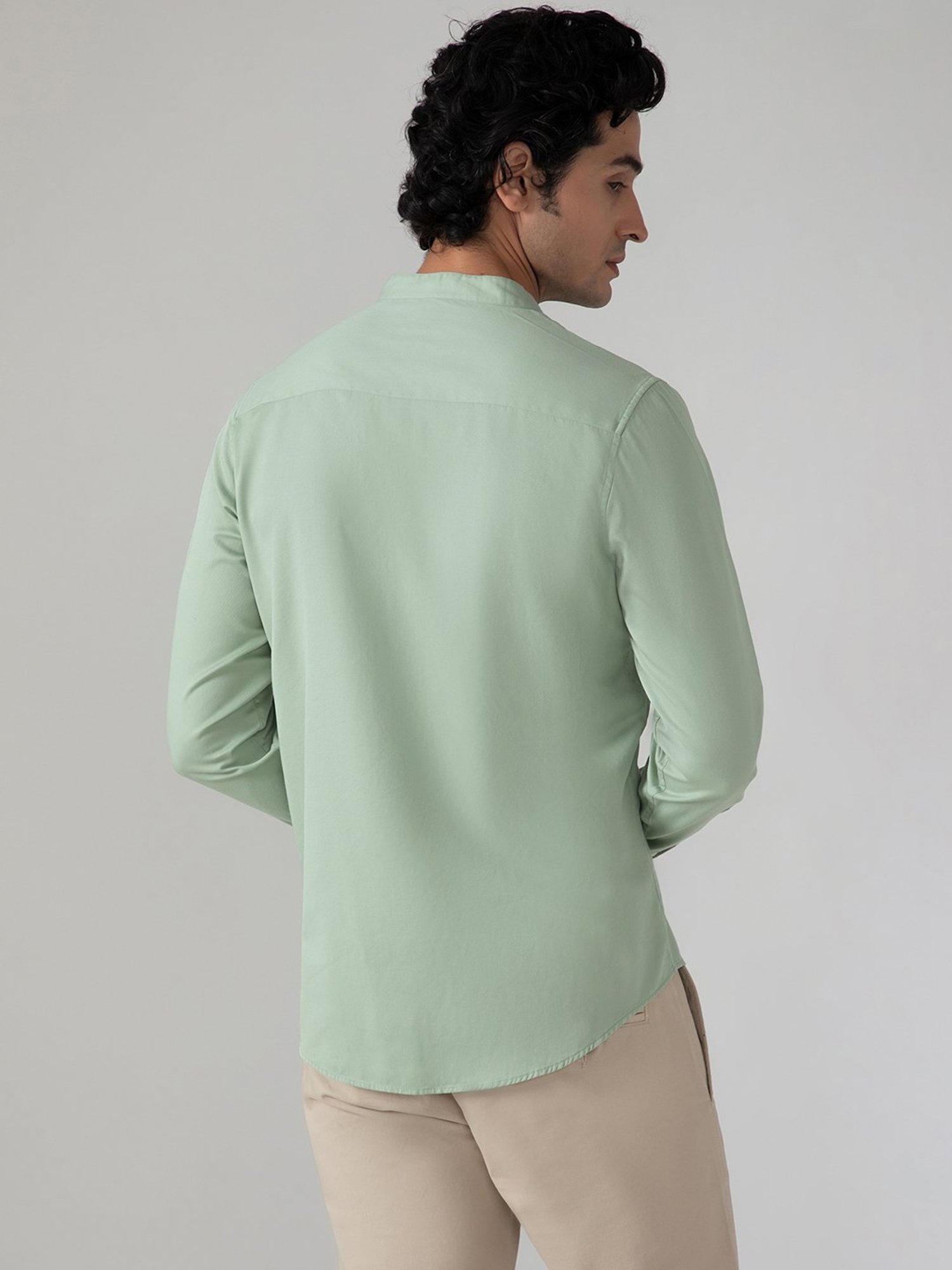 SUBTRACT Mint Green Slim Fit Shirt