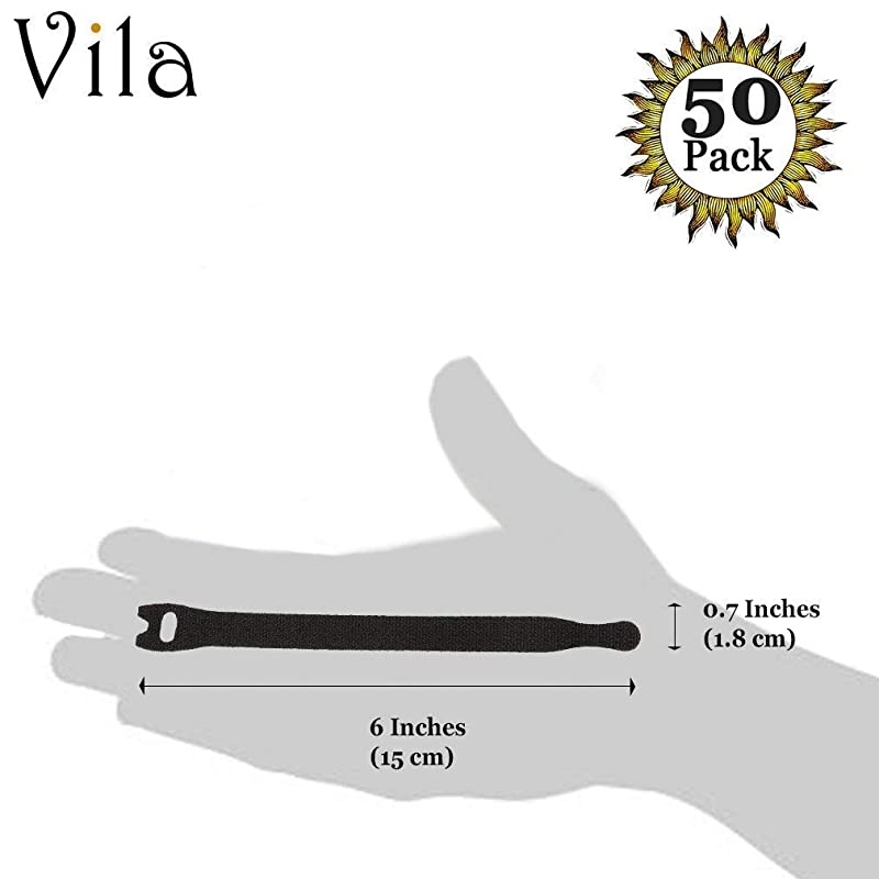 50 Reusable Cable Fastening Ties 6 x 07 Black Nylon Straps from  Durable Versatile and Flexible Keeps Wires Neat and Organized Perfect for Cell Phone Charging Cables TV cords