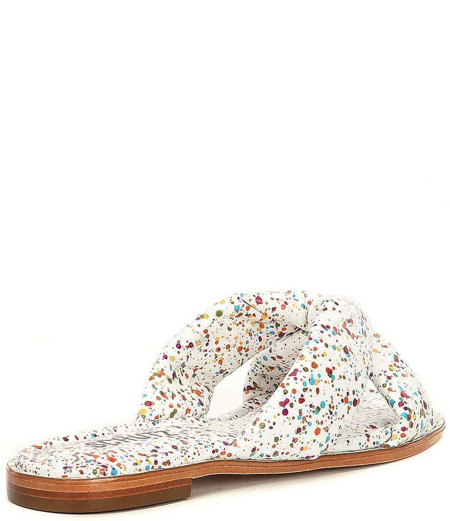 Schutz Fairy Splatter Print Leather Sandals