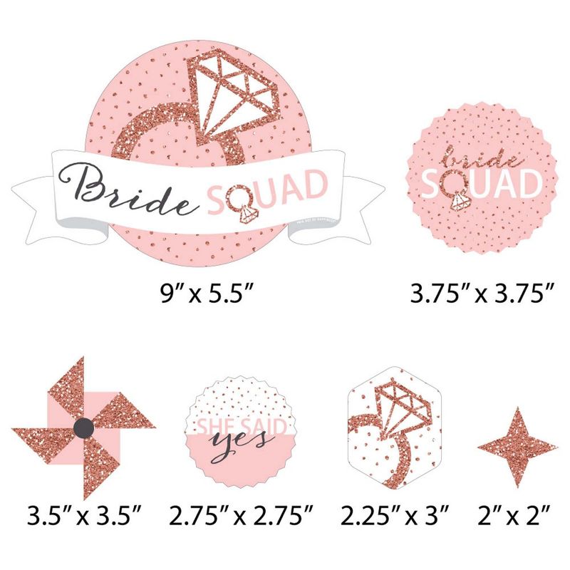 Big Dot of Happiness Bride Squad - Rose Gold Bridal Shower or Bachelorette Party Cake Decorating Kit - Bride Squad Cake Topper Set - 11 Pieces