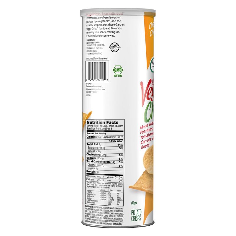Sensible Portions Cheddar Cheese Garden Veggie Chips - 5oz