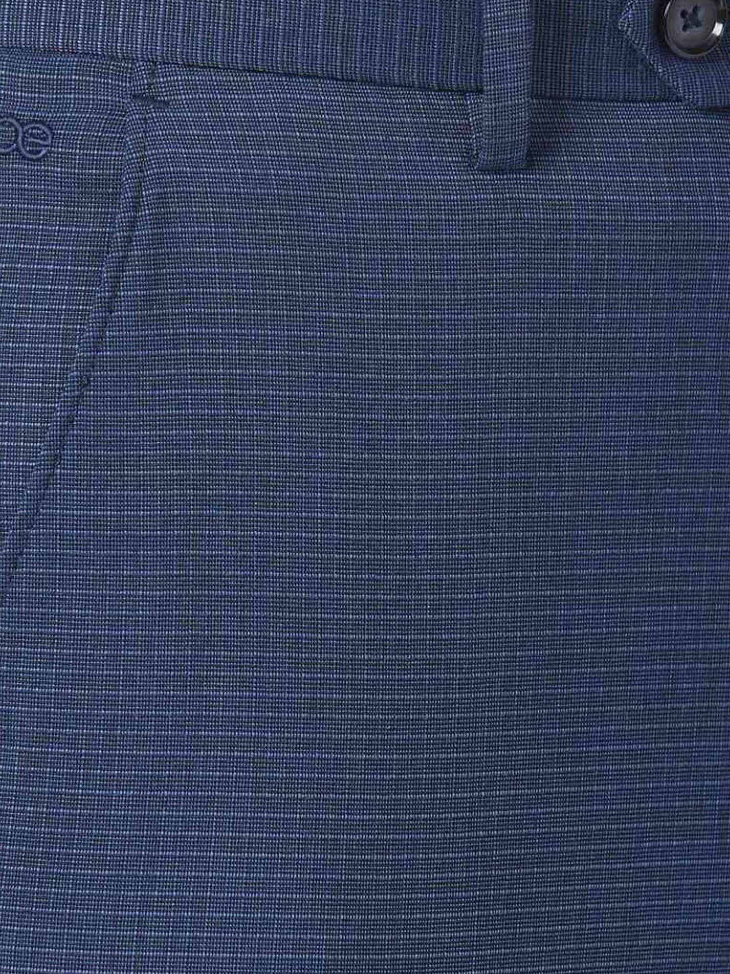 Peter England Blue Slim Fit Checks Trousers