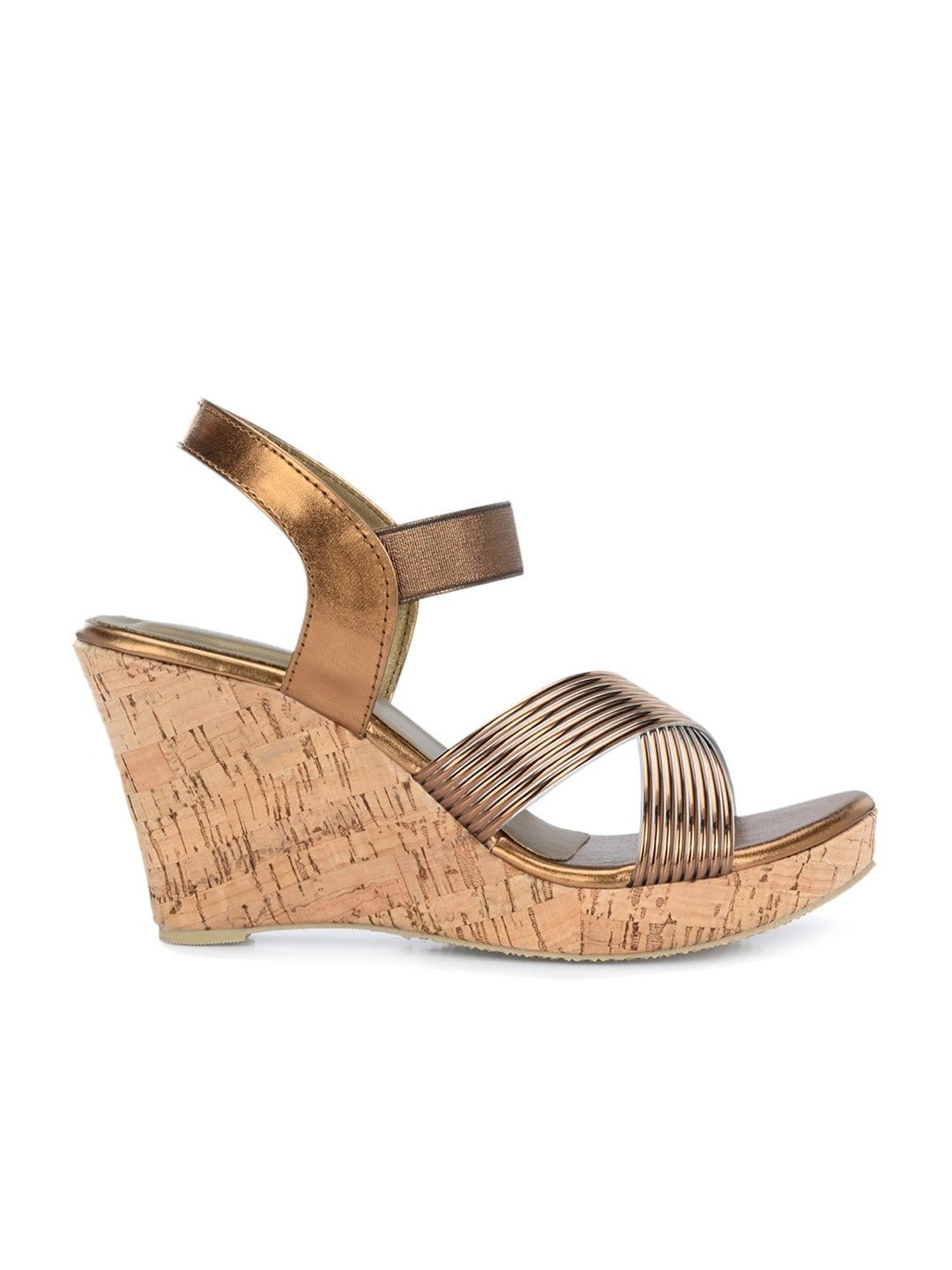 Clog London Women's Copper Ankle Strap Wedges