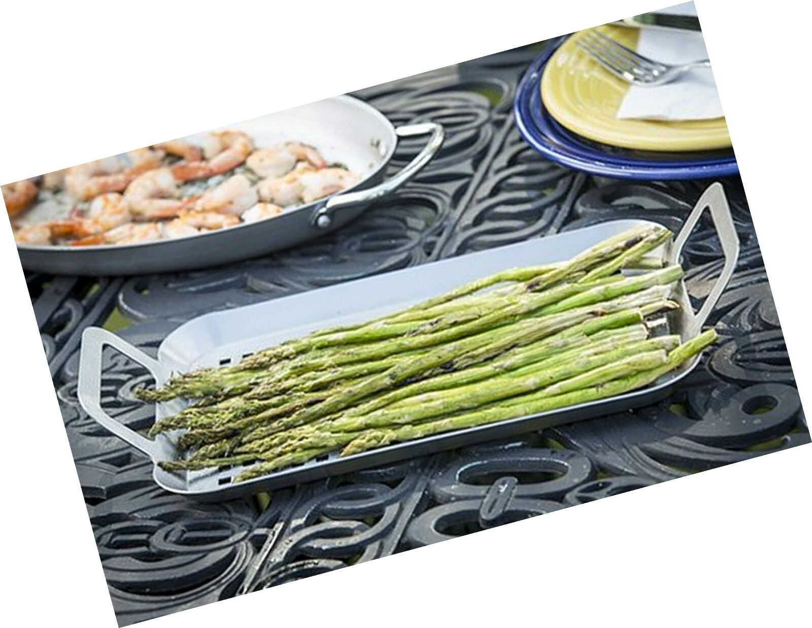 TableCraft 13.5" Stainless Steel Grilling Pan with Handles | Great for Outdoo...