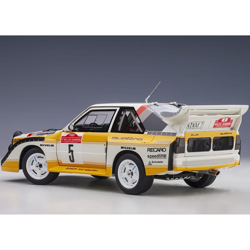 Audi Quattro S1 #5 W. Roehrl - Ch. Geistdoerfer Winner Rally San Remo (1985) 1/18 Model Car by Autoart