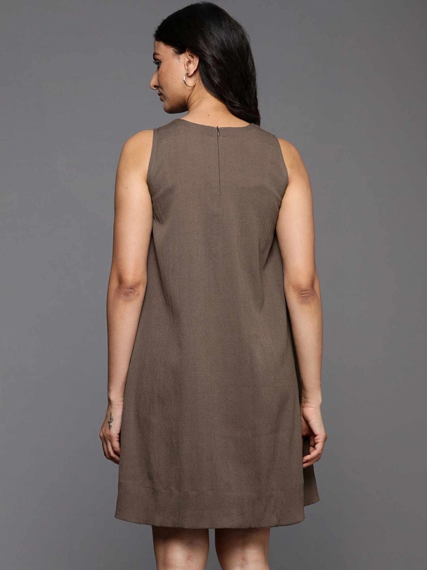 Varanga Brown A-Line Dress