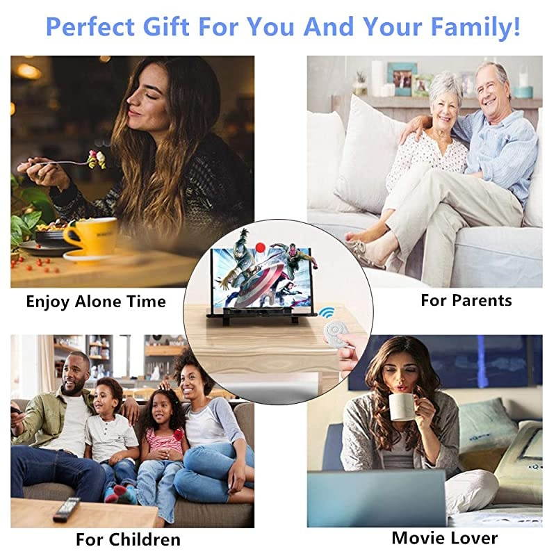 Screen Magnifier 12 Screen Magnifier for Cell Smart Screen Magnifier 3D HD Mobile Screen Magnifier for MoviesVideos Stand with Screen Amplifier for All s+Remote