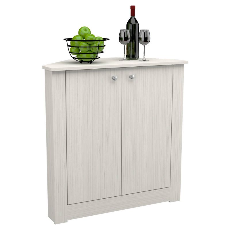 1 Shelf Corner Storage Cabinet Washed Oak - Inval