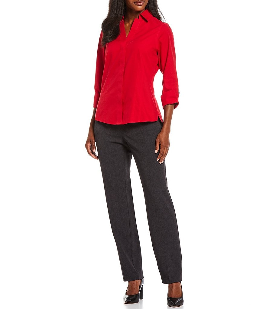 Investments Petite Size the PARK AVE fit Straight Leg Pull-On Pants