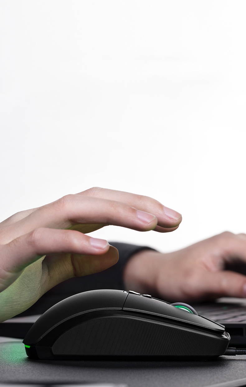 Xiaomi Ergonomic Design, Cool Exterior Wired/ 2.4Ghz Wireless 2 Modes  RGB 7200DPI  6-button Mouse  For Office And Game - Black