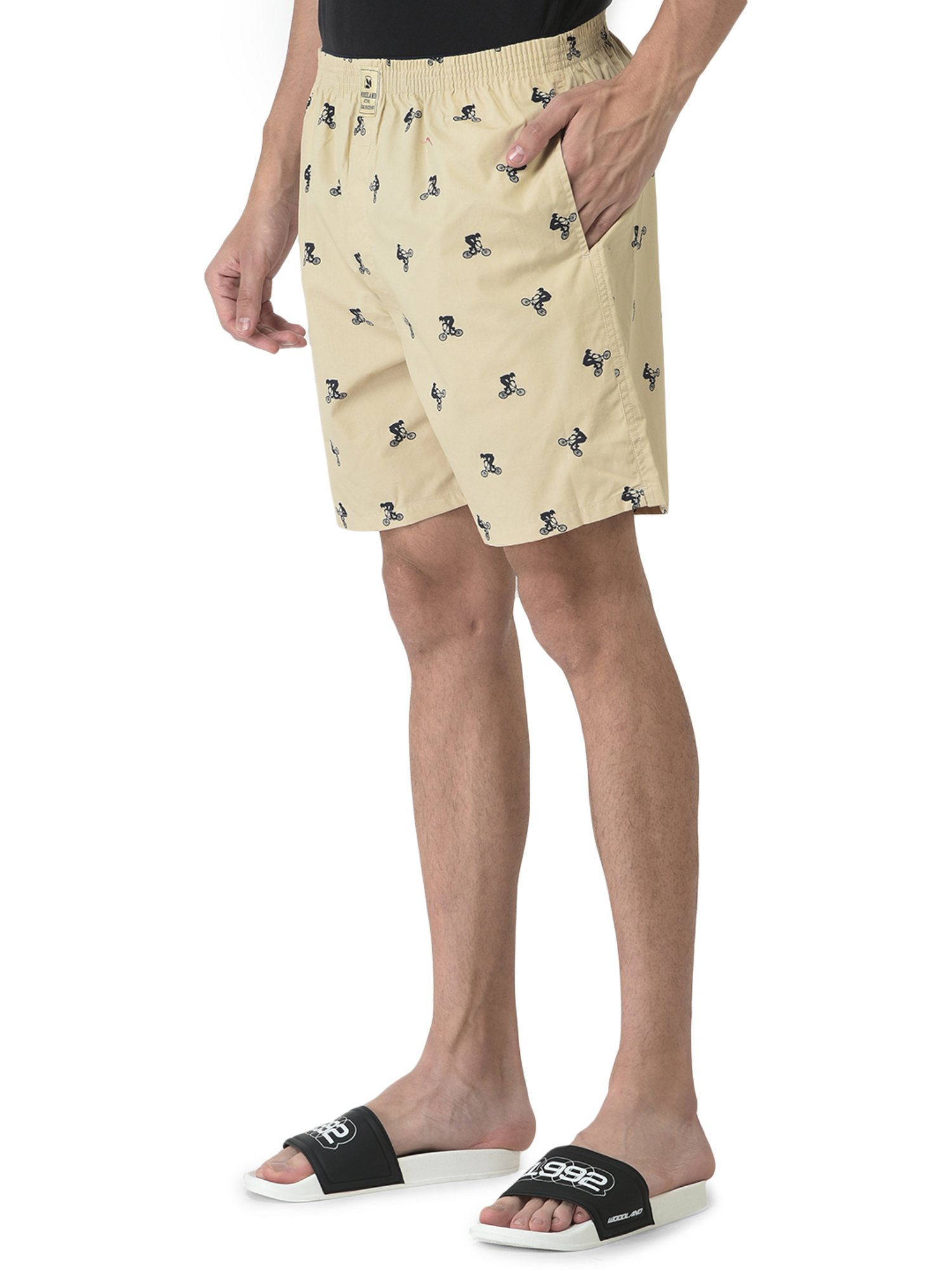 Woodland Beige Printed Shorts