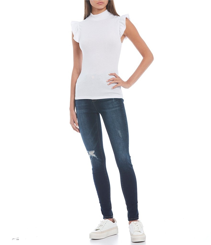 June & Hudson Short Tie Sleeve Knit Tee