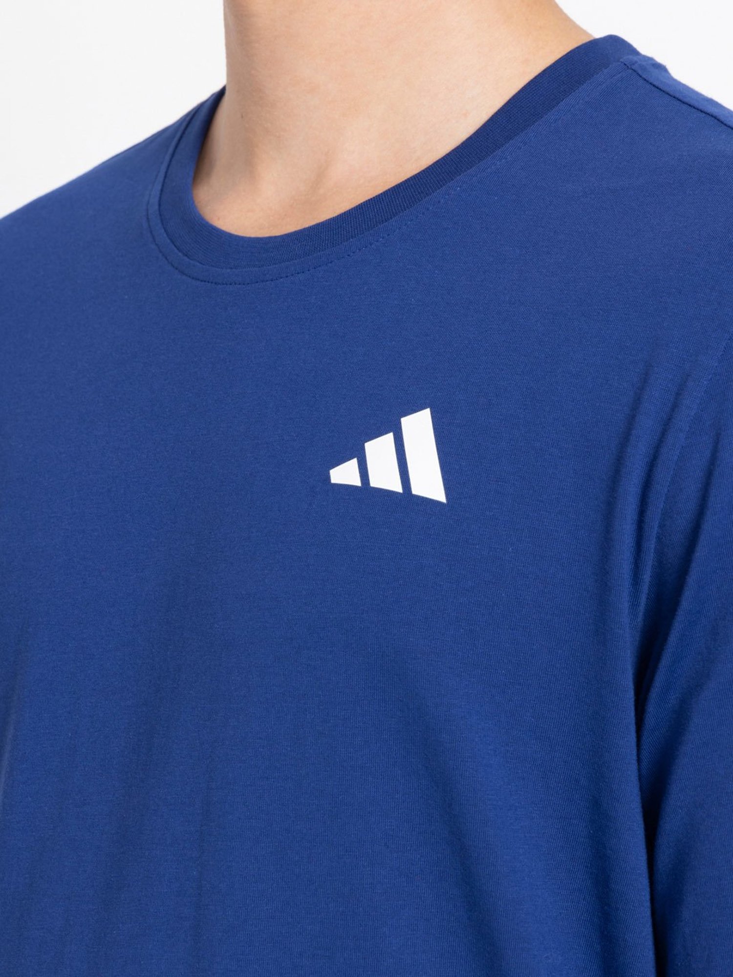 adidas Blue Regular Fit Club House Cotton Crew T-Shirt