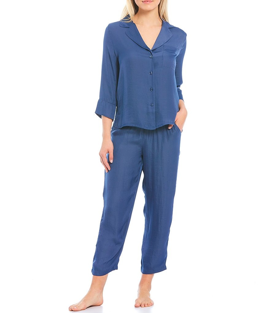 VAN WINKLE & CO. Solid Woven Coordinating Sleep Pants