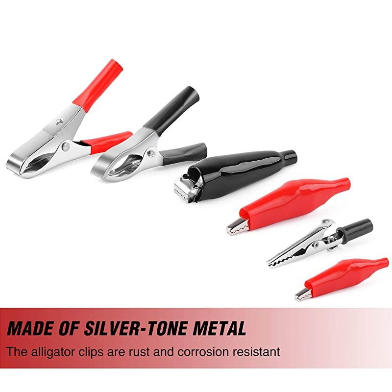 50052R 60Pcs Metal Alligator Clip Clamp Assortment Test Lead Electrical Battery Clamp Connector Alligator Connector Electrical Assortment Charging Clip