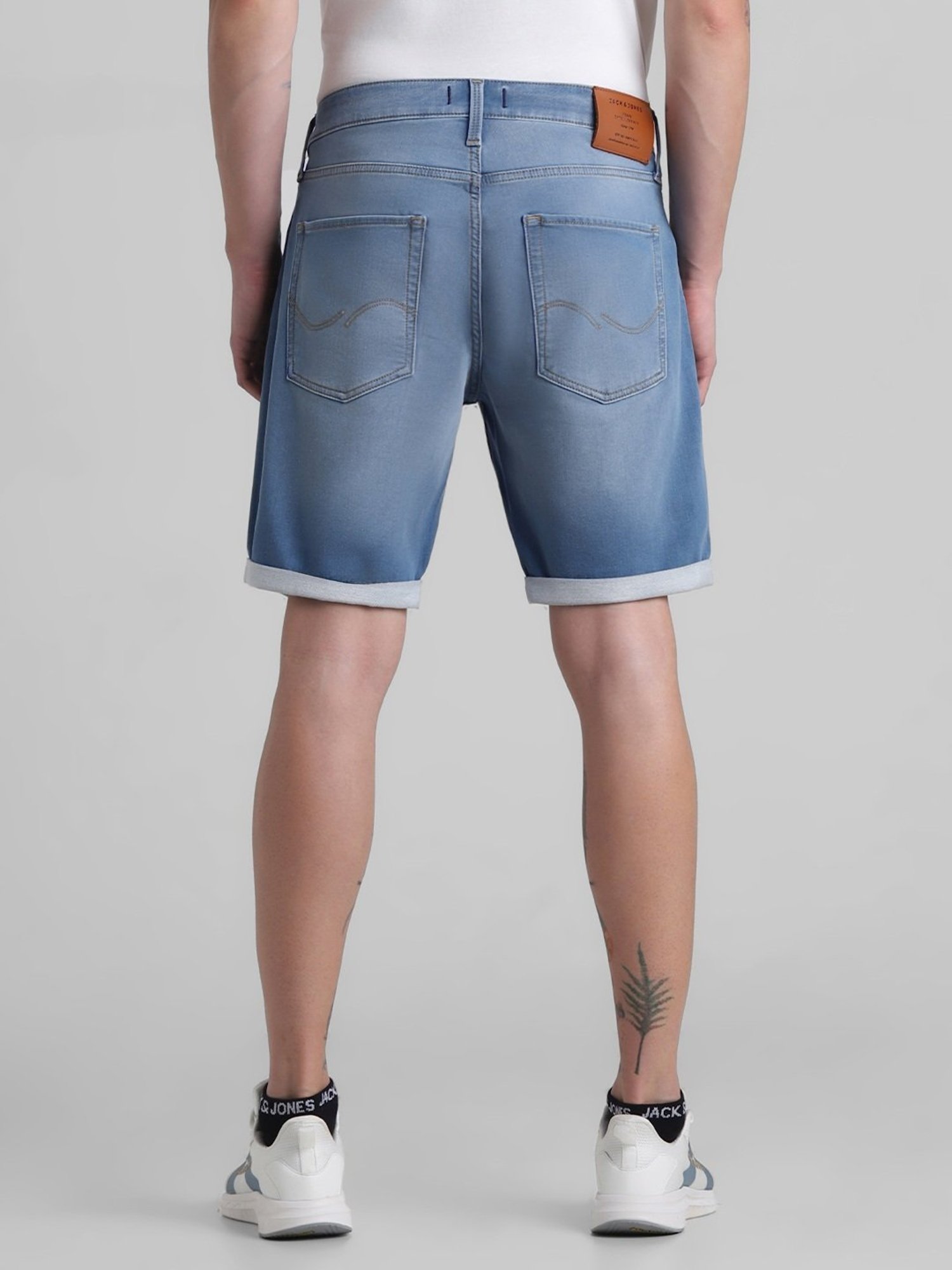 Jack & Jones Light Blue Denim Cotton Regular Fit Denim Shorts