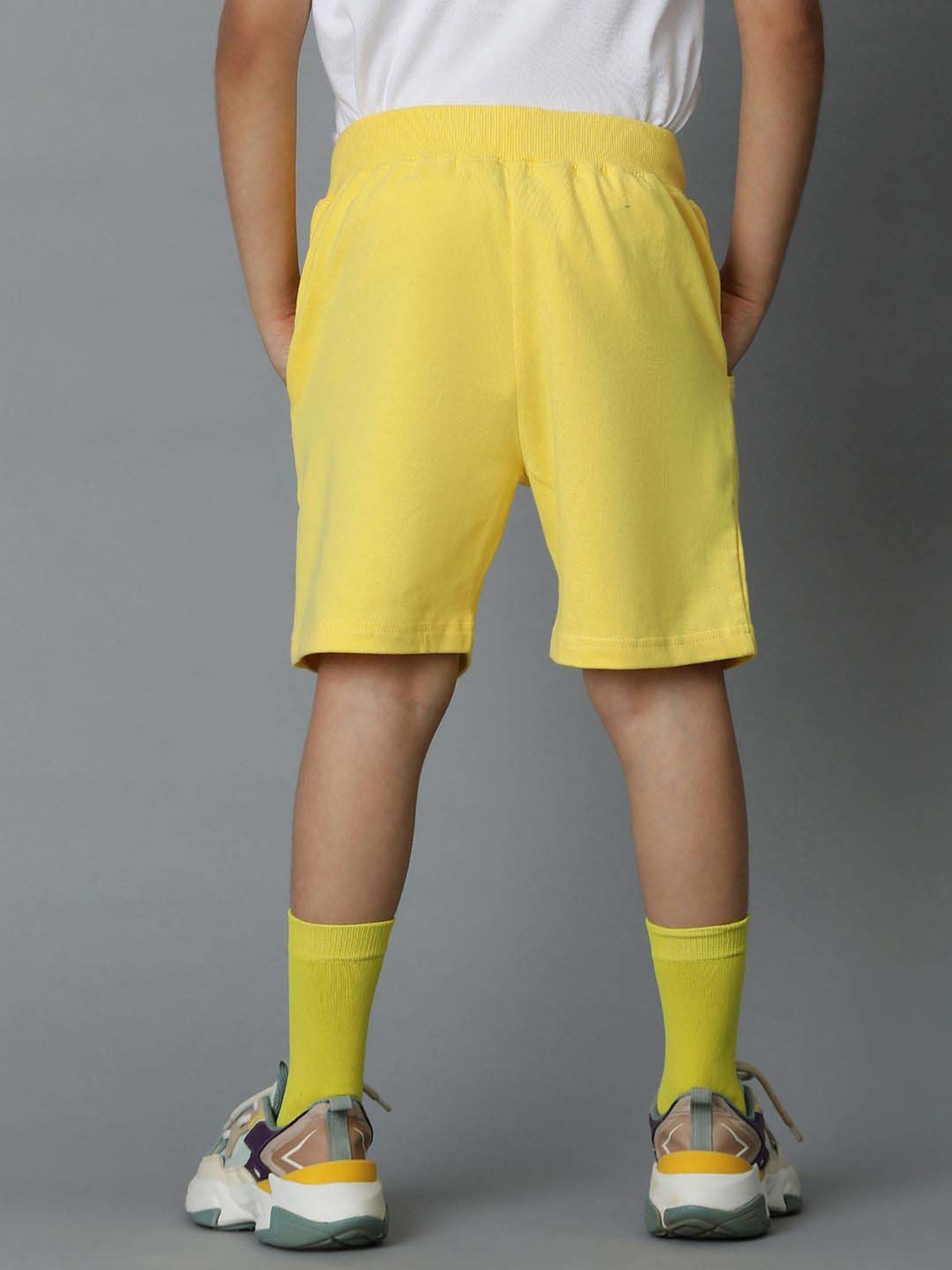 Tales & Stories Kids Yellow Cotton Printed Bermuda