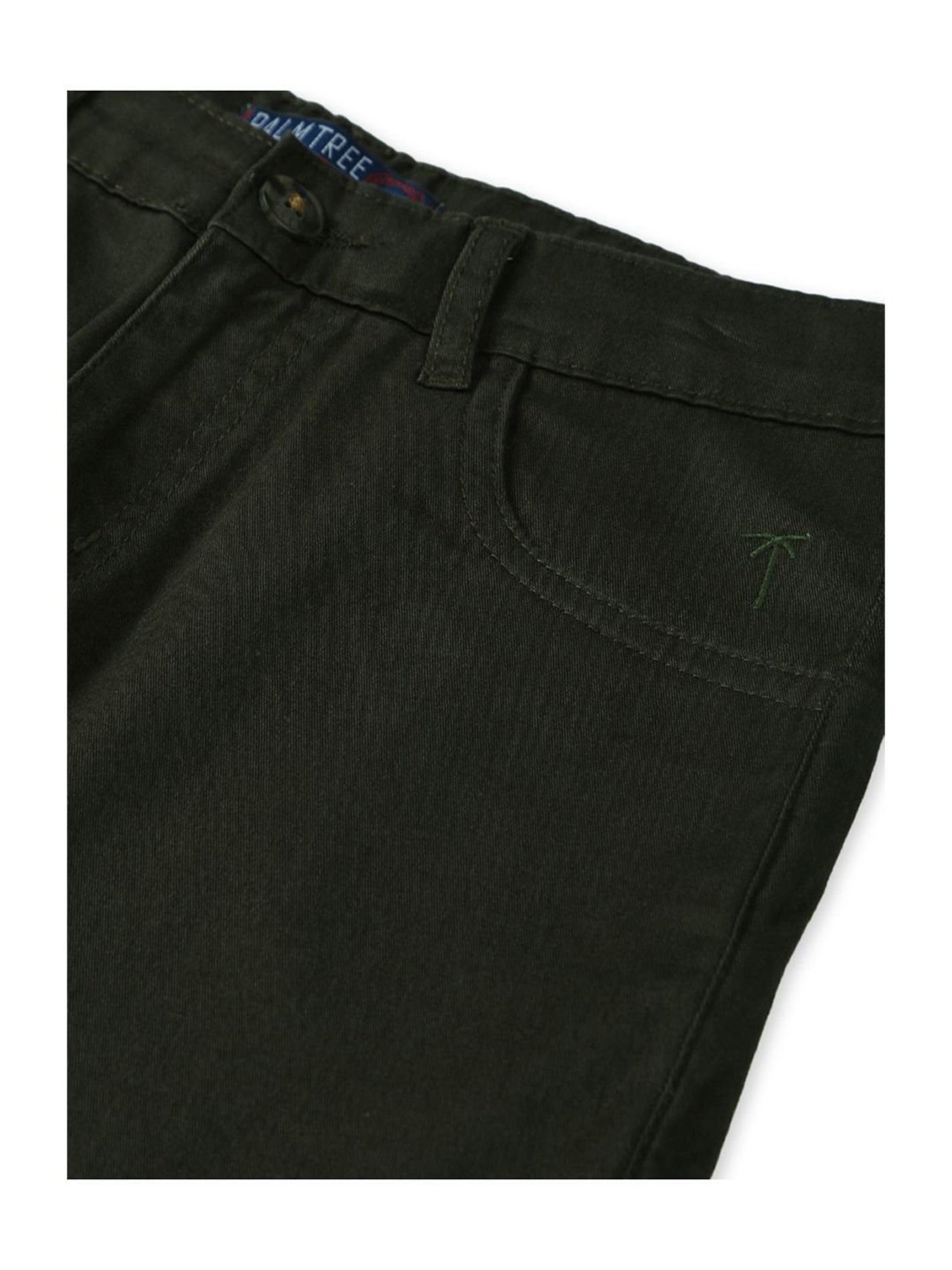 Palm Tree Kids Black Cotton Regular Fit Bermuda