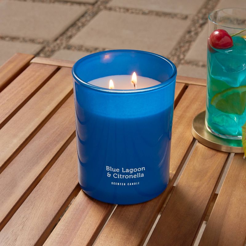 15oz Jar 2-Wick Americana Citronella Blue Lagoon Candle - Sun Squad™