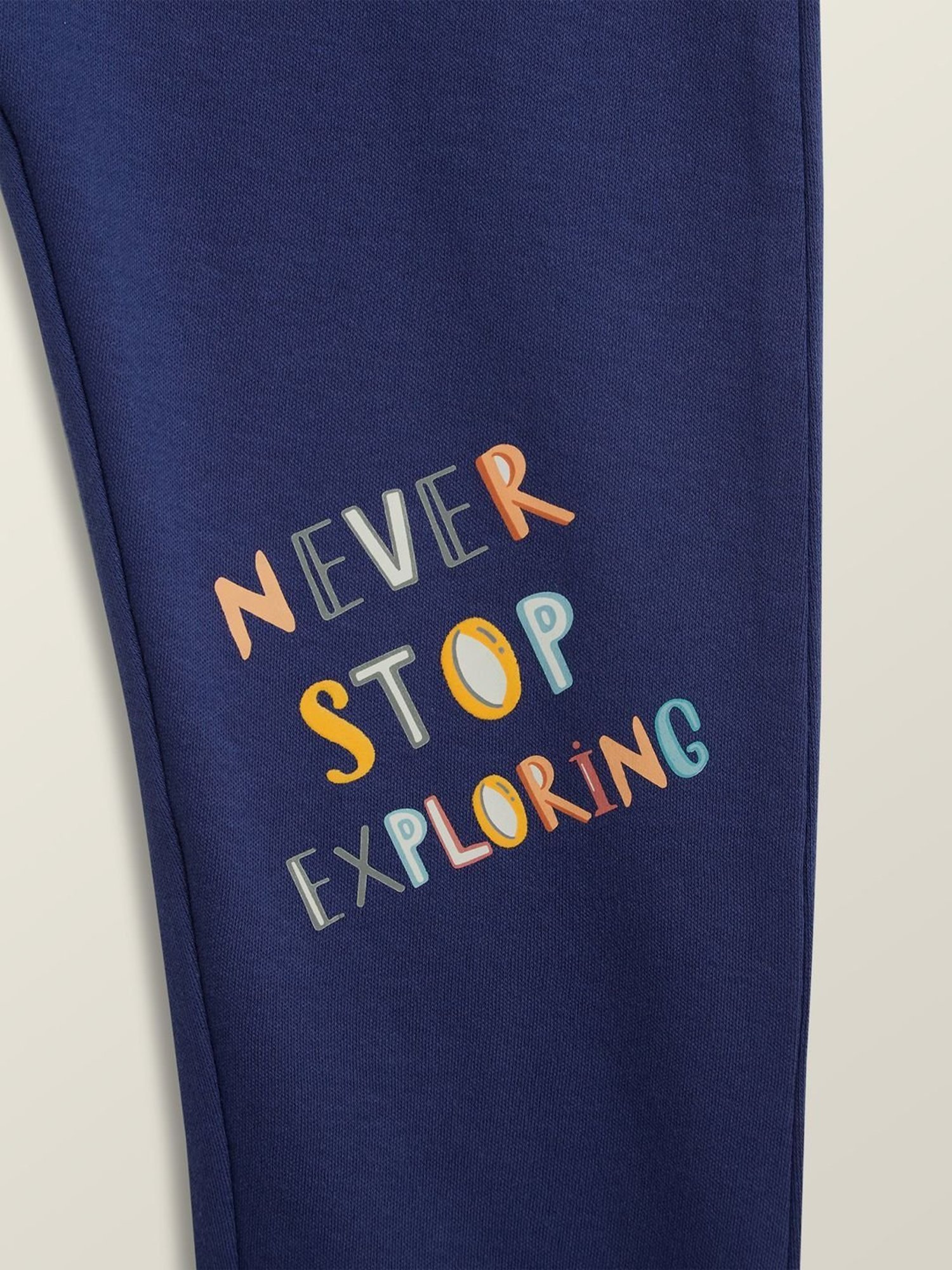 XY Life Kids Blue Cotton Relaxed Fit Joggers