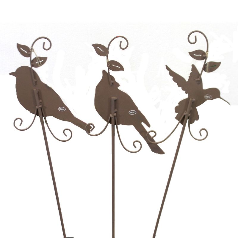 Home & Garden 24.5" Bluebird Cardinal Hummingbird Stakes Round Top Collection  -  Decorative Garden Stakes