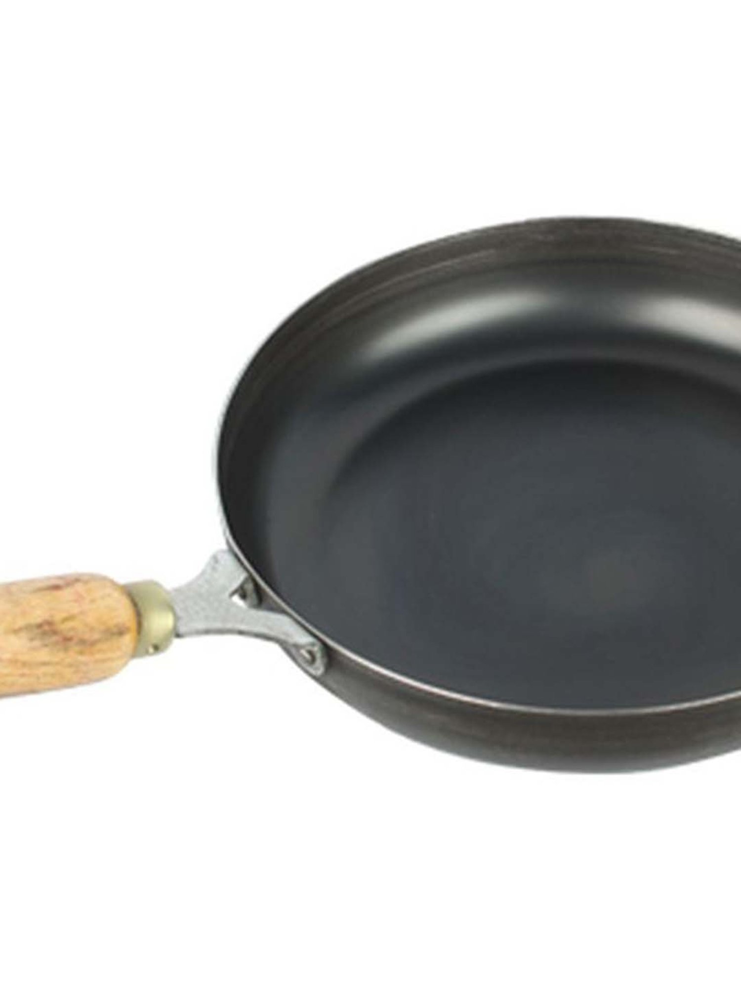 The Indus Valley Induction Friendly Iron Fry Pan with Wooden Handle - Set of 1