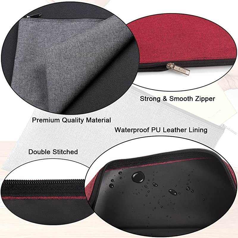 5 Pack Canvas Zipper Tool Bag Set 133 x 94 14oz Heavy Duty Waterproof Multipurpose Utility Multi Tool Storage Pouch Case for Organizing and Sorting Household Tools Spare Parts 5 Colors