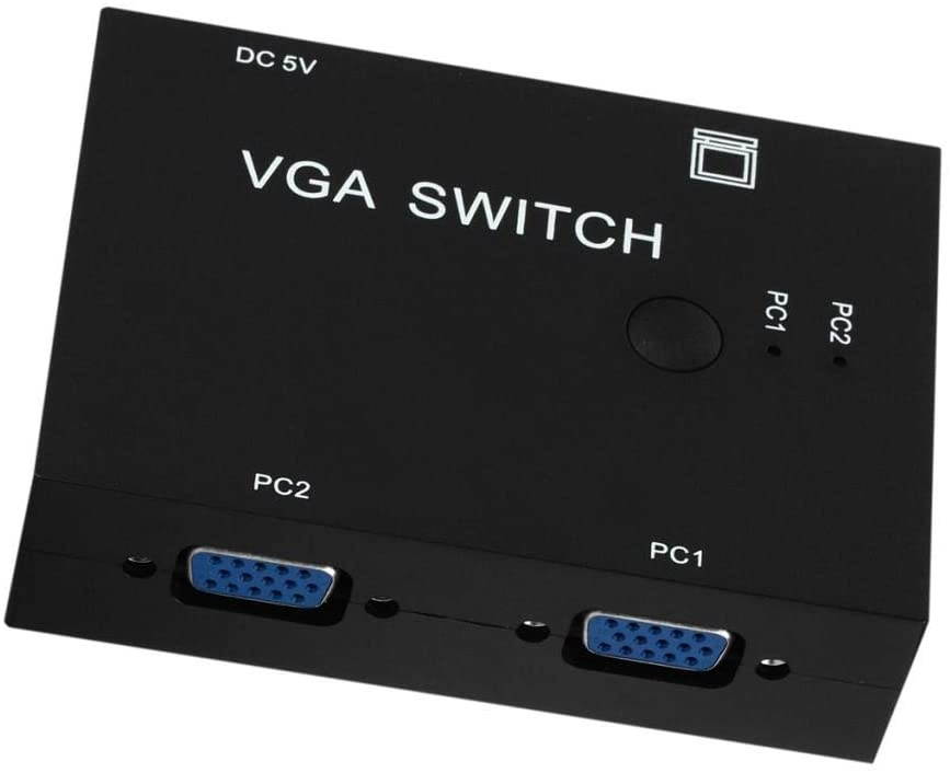 MagiDeal 2 Port VGA Switch Box 2-in 1-Out Vedio Selector Adapter for LCD TV Monitor