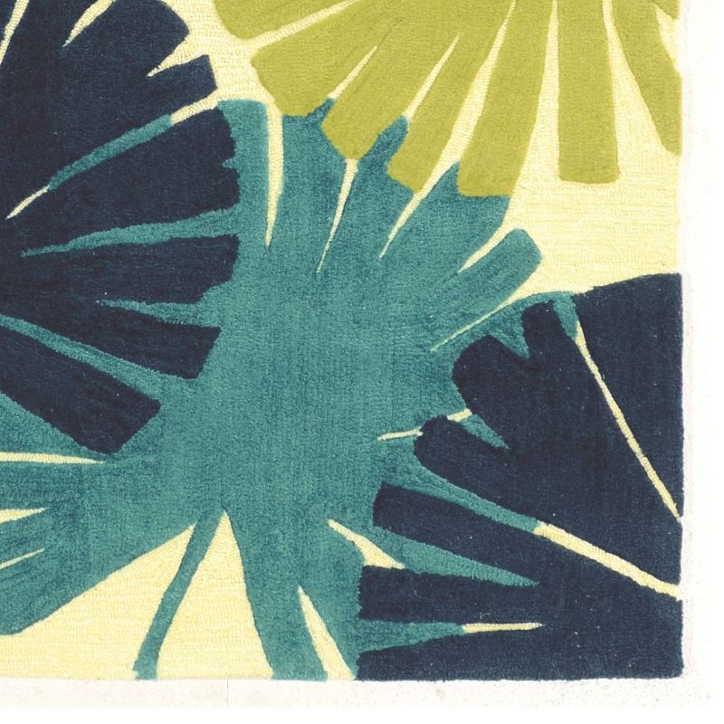 8' x 10' Le Soliel Spring Outdoor Rug Blue/Green - Linon