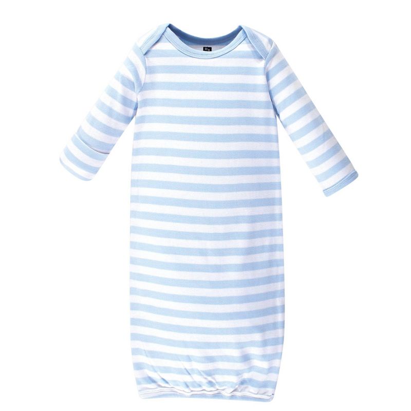 Hudson Baby Girls' 4pk Organic Cotton Sailor Whale Gown - Blue/White 0-6M